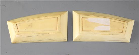 A pair of Chinese ivory wrist rests, 19th century, width 12.5cm